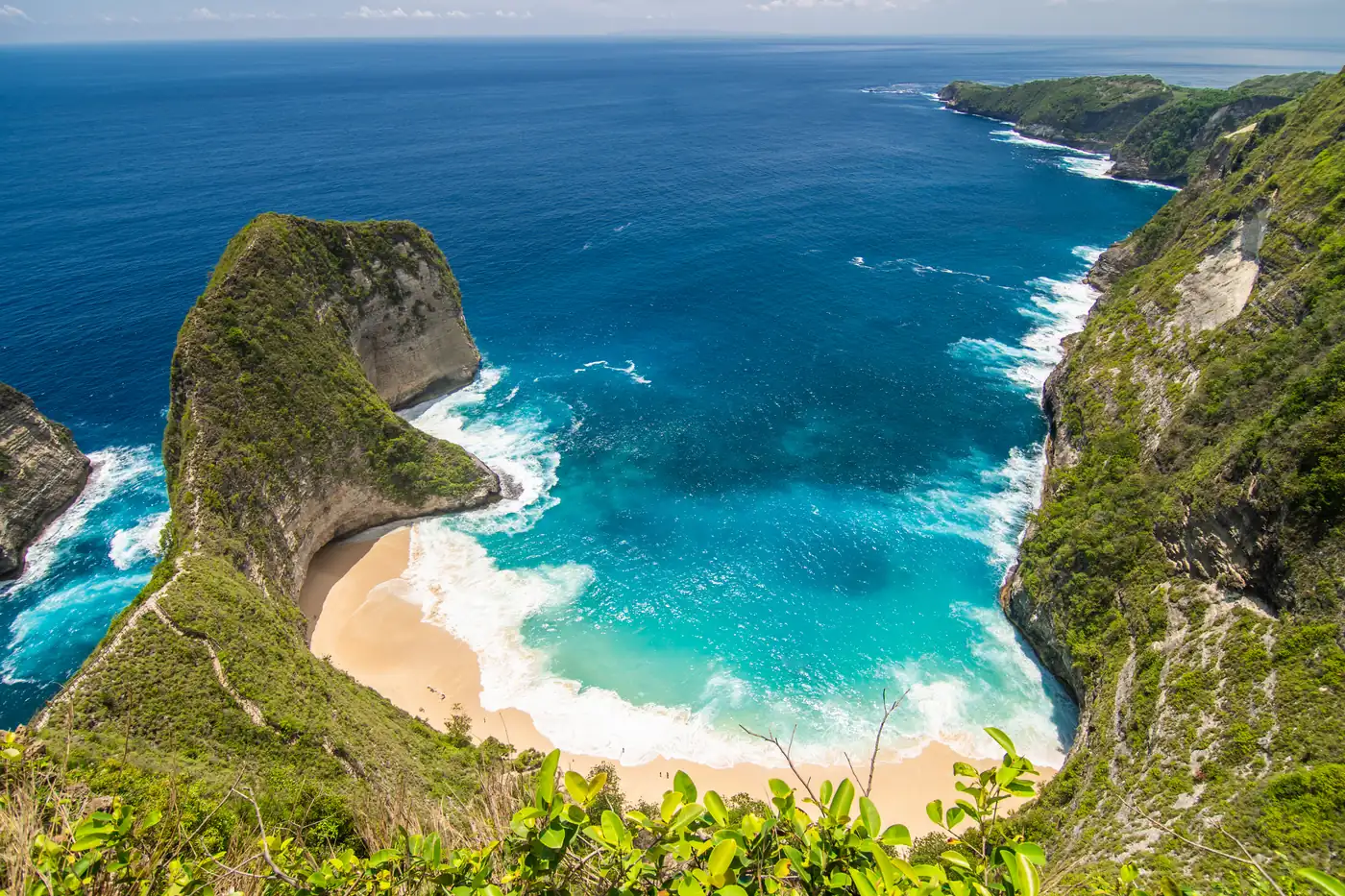 Kelingking Beach on Nusa Penida seen from the clifftop